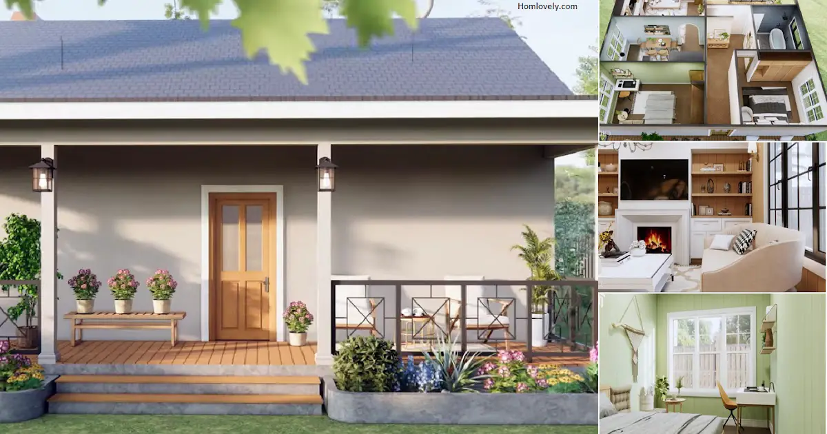 10 x 10 M Modern House Design with 2 Bedrooms ~ Homlovely.com