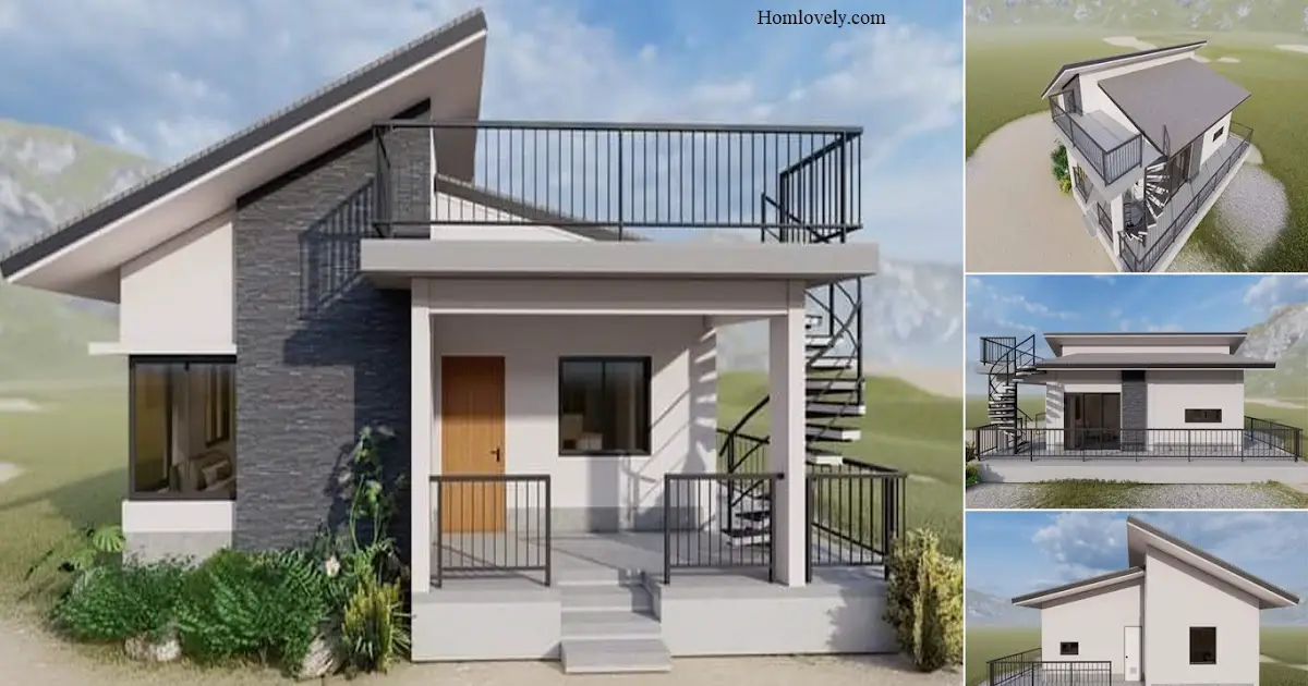 10 x 12 M Minimalist House Design With 2 Bedroom + Mini Roof Deck ~ Homlovely.com