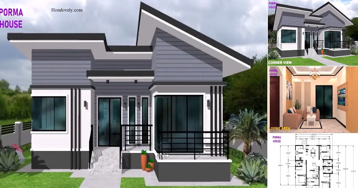 10 x 12 M Modern House Design Idea With 3 Bedroom + 3 Bathroom ~ Homlovely.com