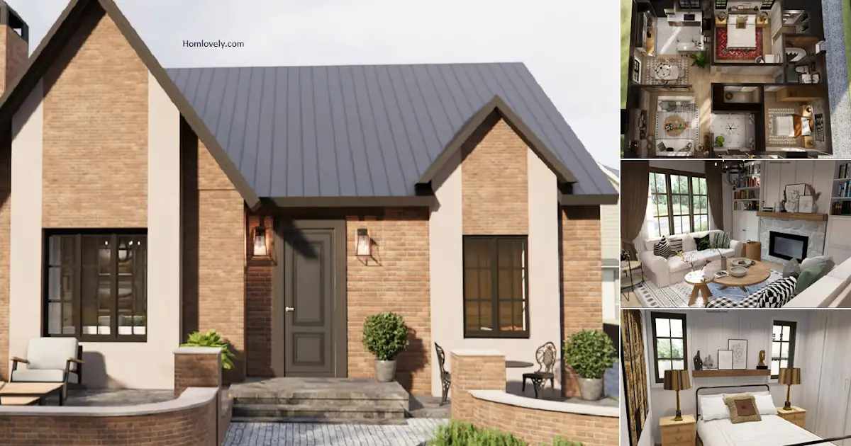 10 x 9 M Small House Design with Brick Exterior Wall ~ Homlovely.com