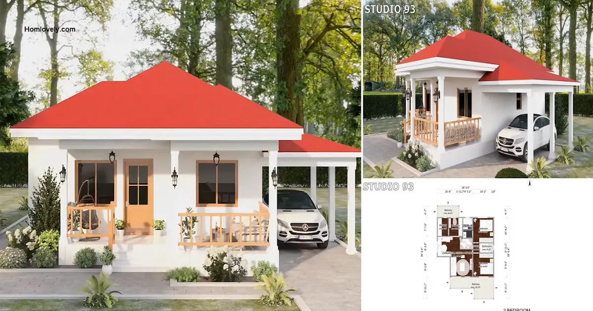 103 Sqm House Design with 2 Large Bedroom ~ Homlovely.com