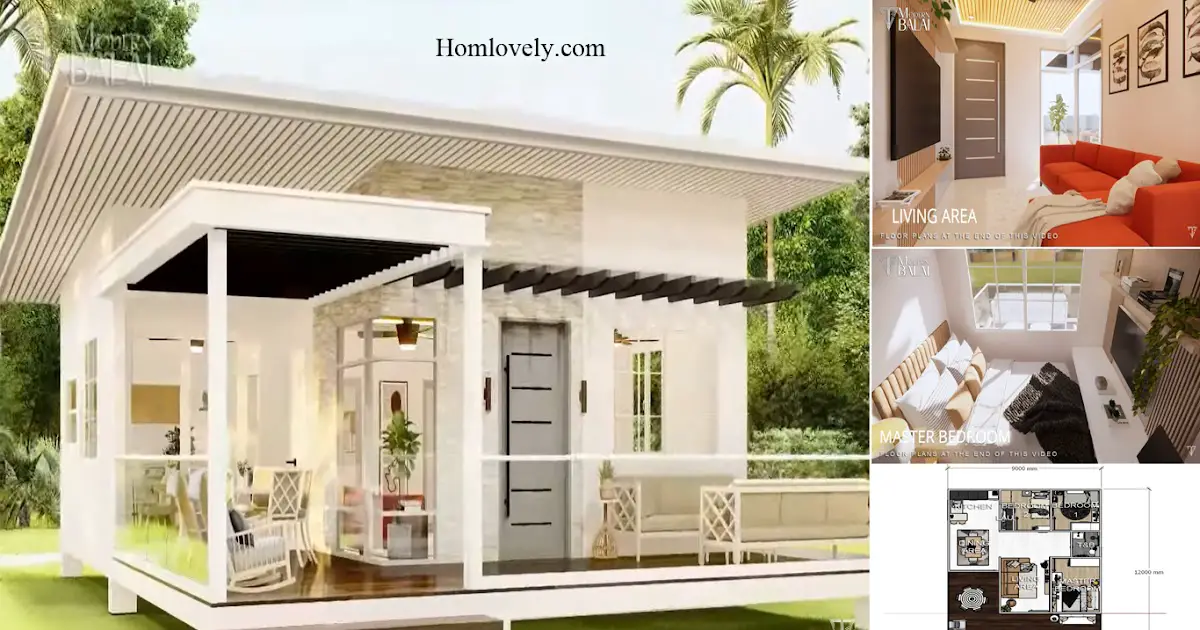 108 SQM Simple Small House Design With 3 Bedroom + House Plan ~ Homlovely.com