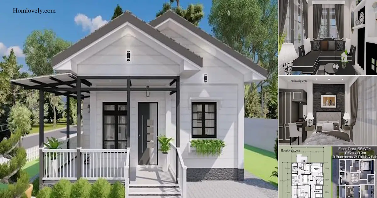 Small House Design | Low Budget House Design 8 x 8.5 M With 3 Bedroom ~ Homlovely.com