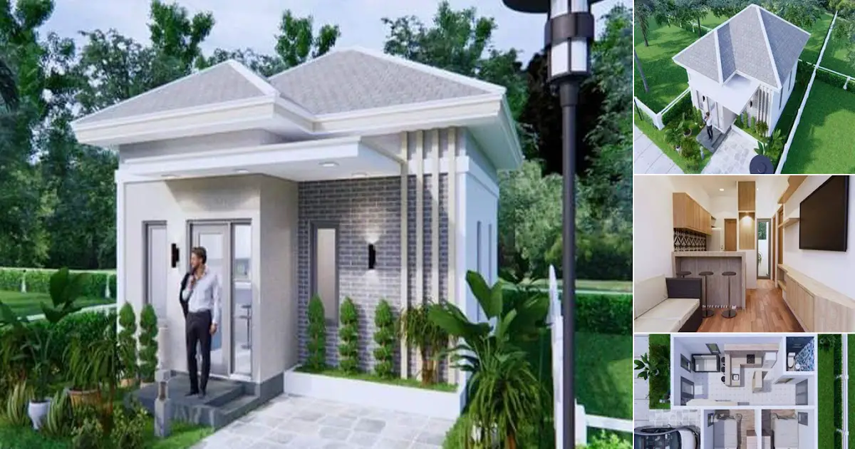 Minimalist Small House Design With 2 Bedroom + Floor Plan ~ Homlovely.com