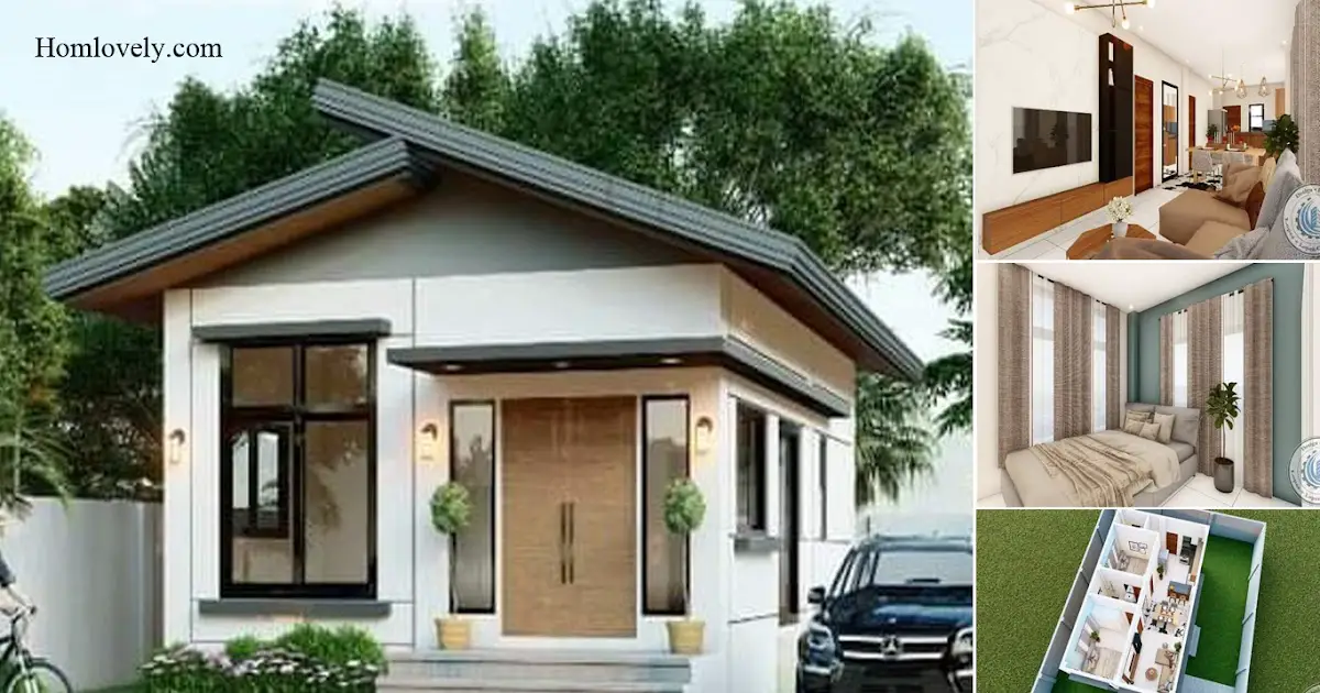 Minimalist Small House Design With 2 Bedroom + Floor Plan Details ~ Homlovely.com