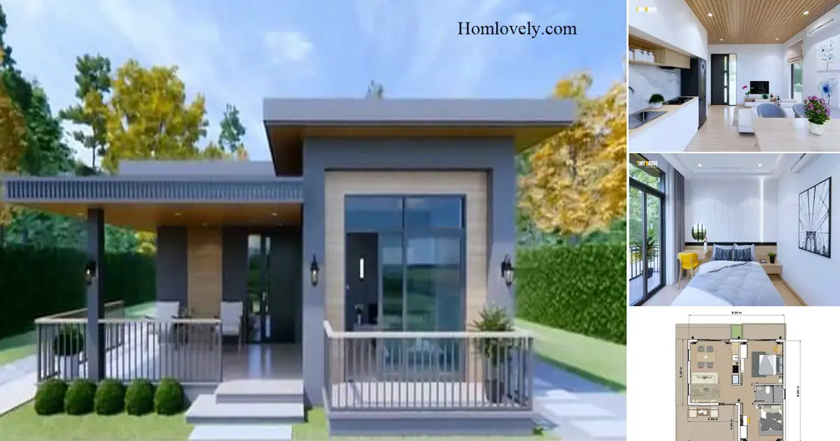 Small House Design | Low Budget House Design 8 x 8 M With 2 Bedroom ~ Homlovely.com
