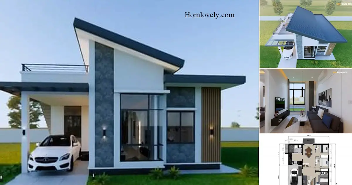 8 x 9 M Modern Small House Design With 3 Bedroom + House Plan ~ Homlovely.com