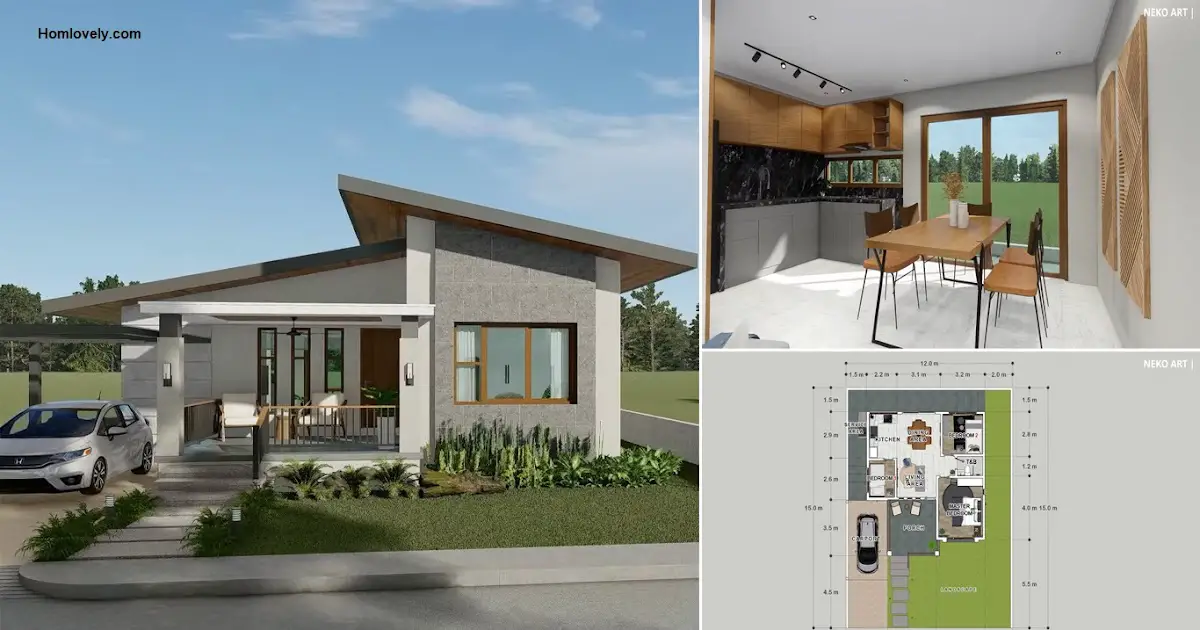 180 Sqm Modern Bungalow House Design with 3 Bedroom ~ Homlovely.com