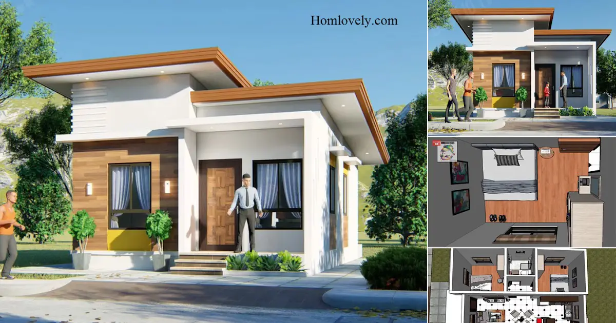 2 Bedroom Low Budget House Design With Complete Floor Plan ~ Homlovely.com
