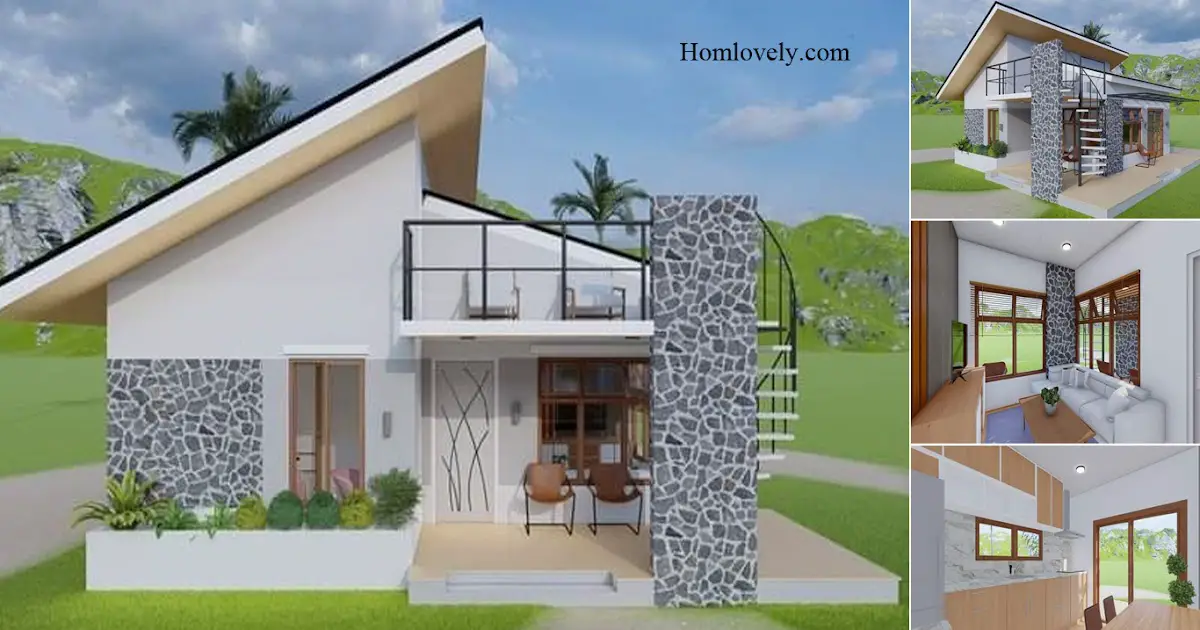 2 Bedrooms Fabulous Small House Design For Limited Land ~ Homlovely.com