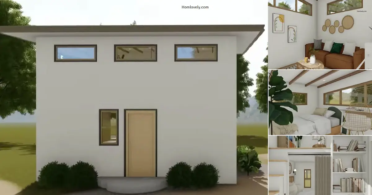2 Bedrooms with 3 M x 6 M Unique Loft Type Tiny House Design ~ Homlovely.com