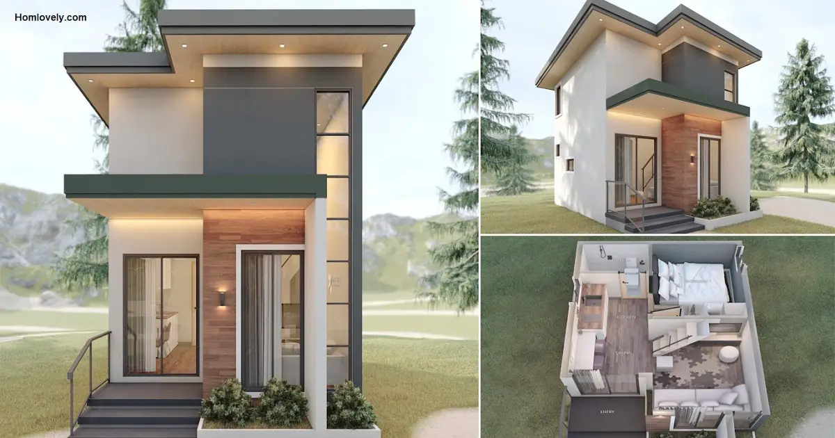 2-Storey 33 Sqm Small House Design with 3 Bedroom ~ Homlovely.com