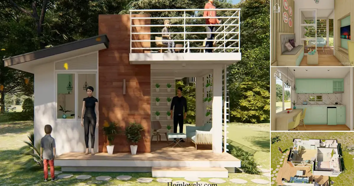 20 SQM Fabulous Small House Design With One Bedroom + Roof Deck ~ Homlovely.com