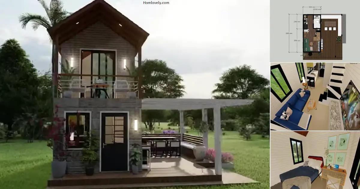 20 SQM Super Cozy House Design with FLOOR PLAN ~ Homlovely.com