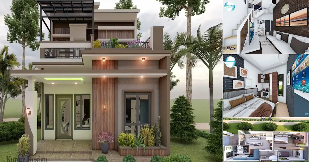 3 Bedroom + Balcony Special Small House Design and Floor Plan (54 SQM) ~ Homlovely.com