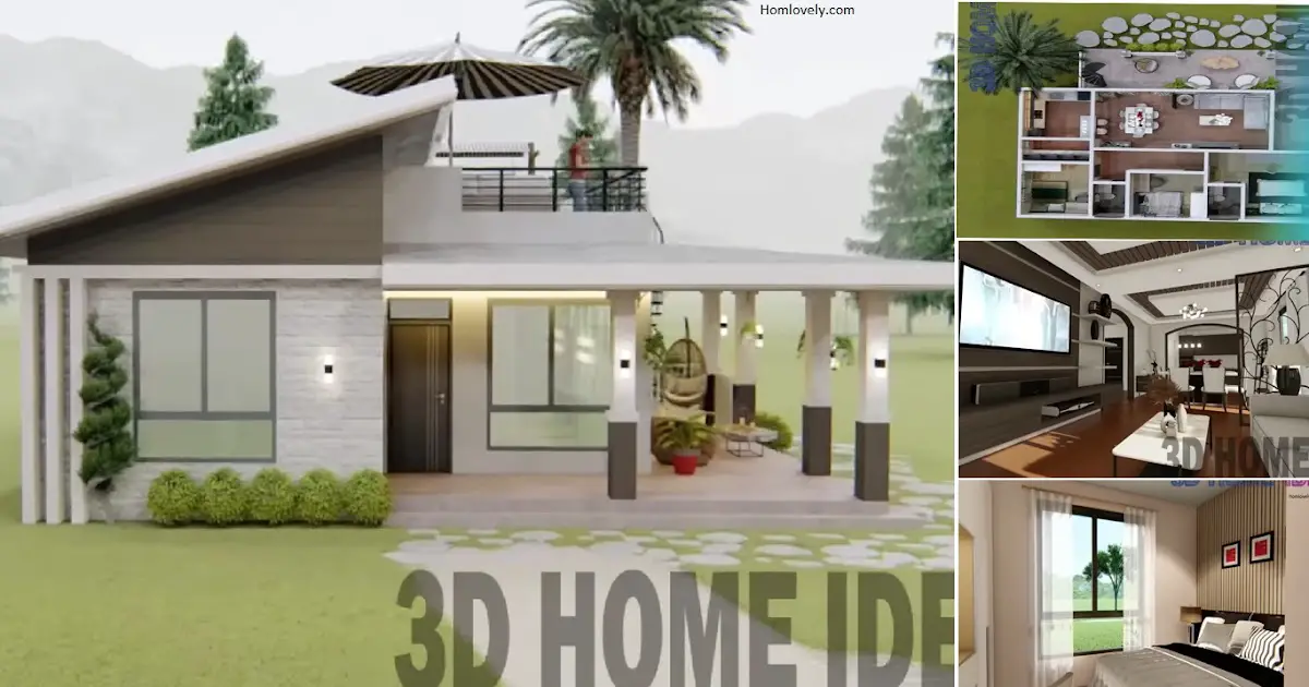 3-Bedroom House with Roof deck and Floor Layout ( 8x 12 M) ~ Homlovely.com