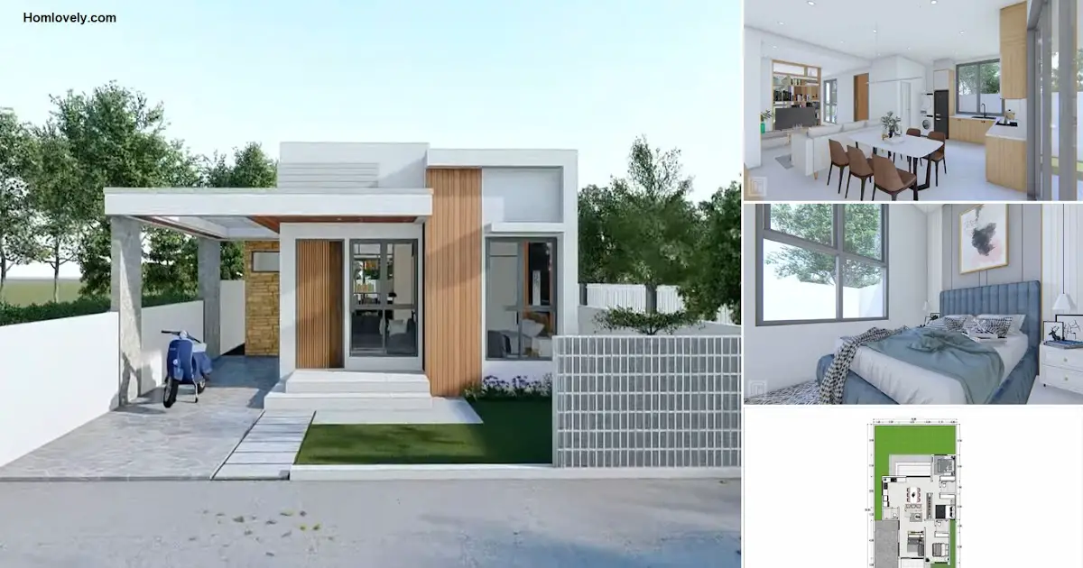 3 Bedroom Minimalist Modern House Design with Floor Plan ~ Homlovely.com