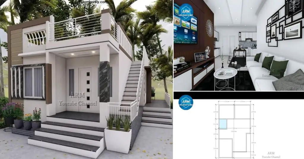 3 bedroom house design with roof deck