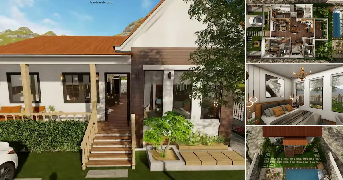 3 Bedrooms 10 x 10 M House Design with Complete Facilities ~ Homlovely.com