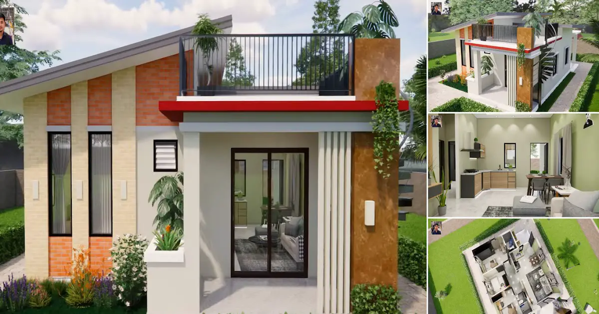 3 Bedrooms Small House Design with Functional Deck ~ Homlovely.com