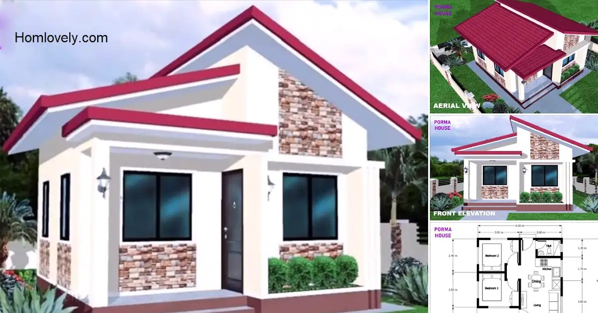 36 SQM Simple Small House Bahay Design 2 Bedroom ~ Homlovely.com