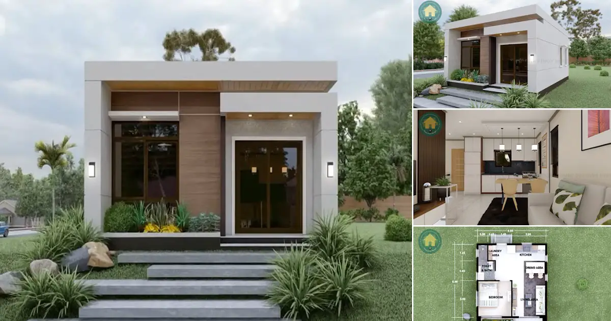 36 sqm (6 x 6 m) Box Type Small Design for Growing House ~ Homlovely.com