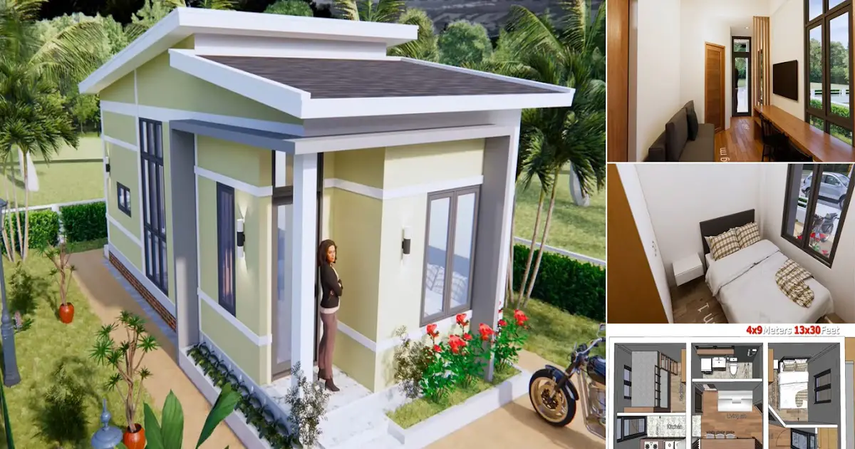 4 x 9 M Minimalist Small House Design With Full Facilities ~ Homlovely.com