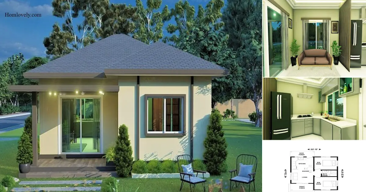 48 Sqm Minimalist Tiny House Design With 2 Bedroom ~ Homlovely.com