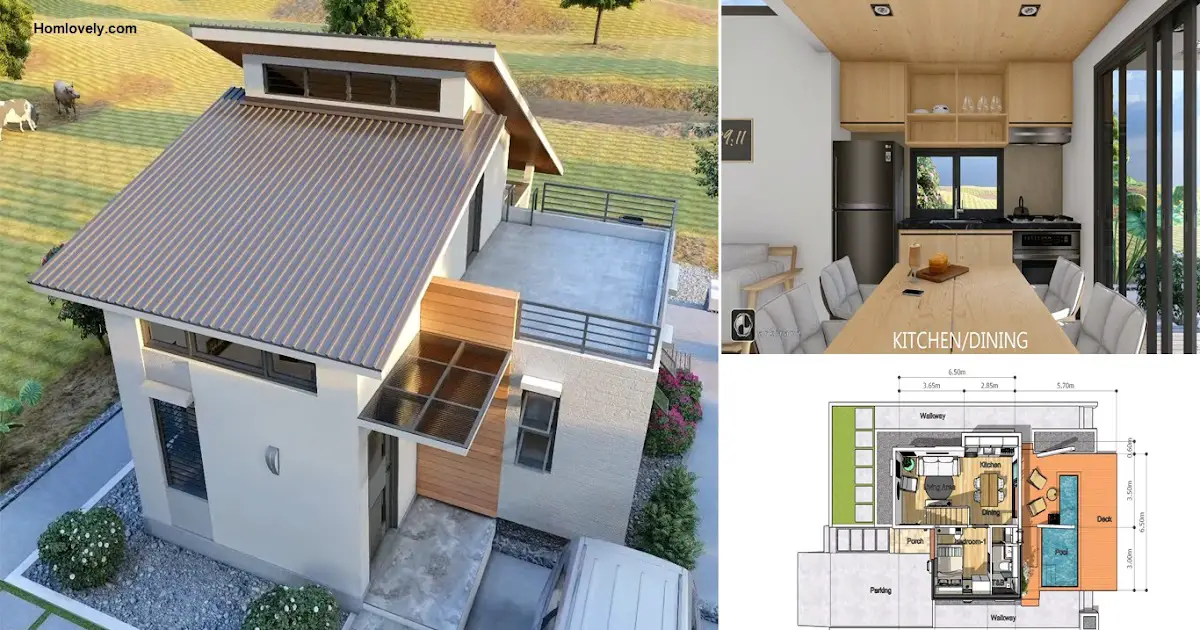 48 Sqm Tiny Retirement House with Cozy Interior + Deck Area ~ Homlovely.com