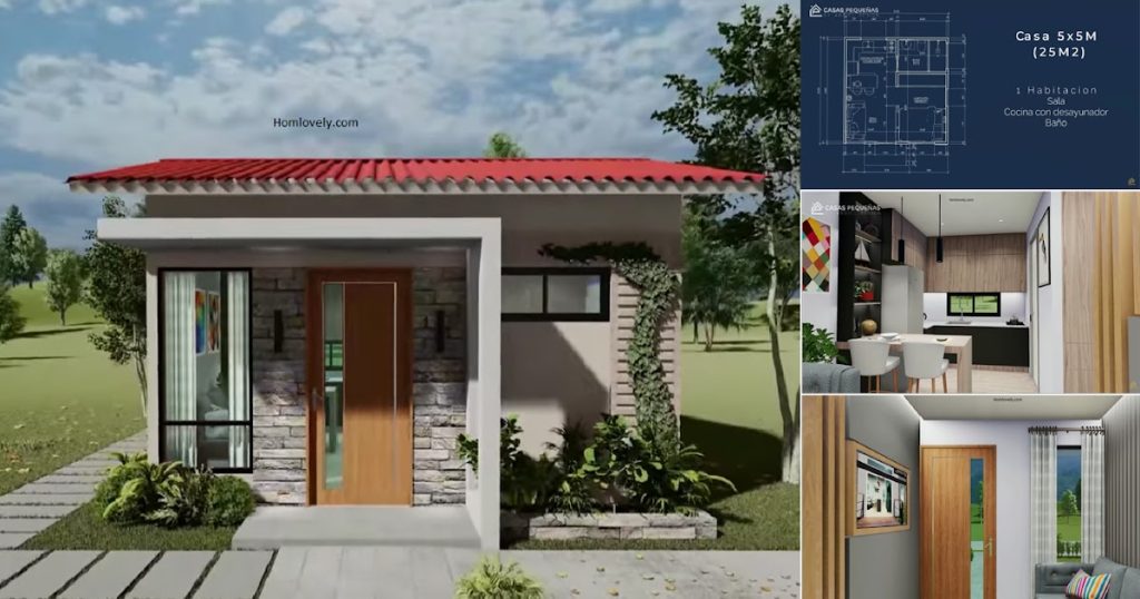 Luxury Small House Design Idea In 7 X 7 M Floor Plan Housedesigns