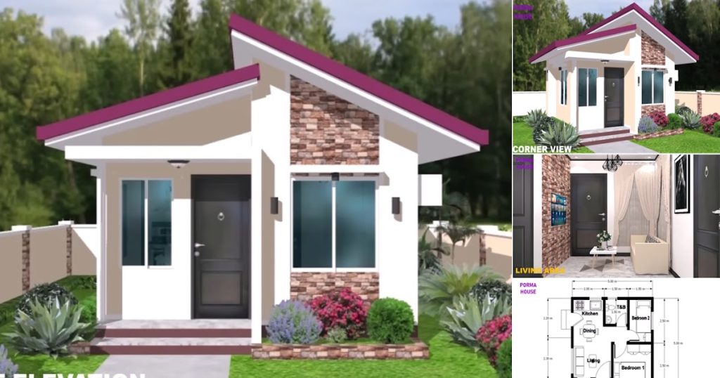 5 X 5 M Modern Tiny House Design Plan With 2 Bedroom Housedesigns