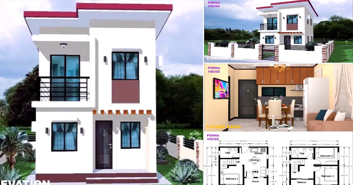 5 x 5 M Small 2-Storey House Design with Many Bedrooms ~ Homlovely.com