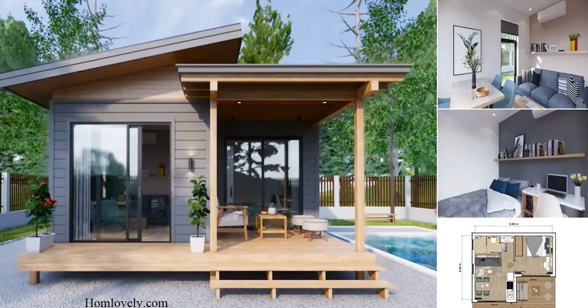 5 x 6 M Tiny House Design Plan With One Bedroom ~ Homlovely.com