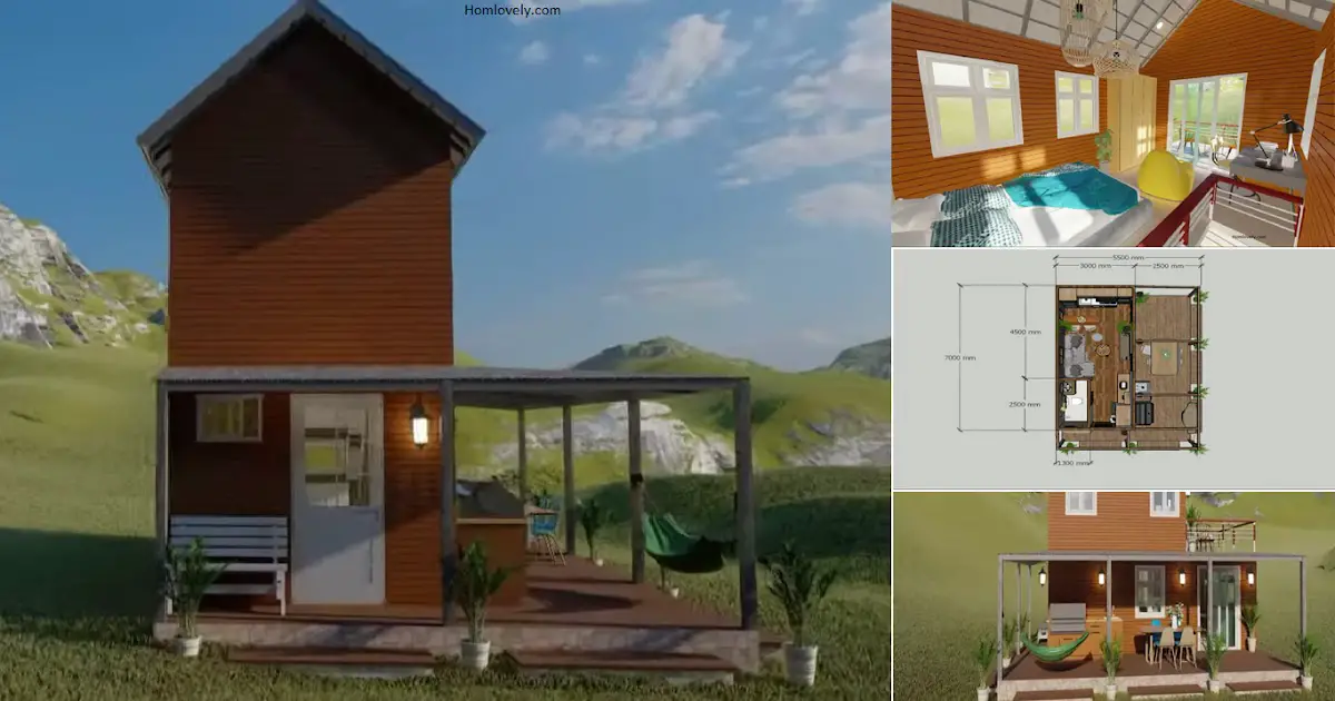 5 x 7 M Gorgeous Tiny House Design with FLOOR PLAN ~ Homlovely.com