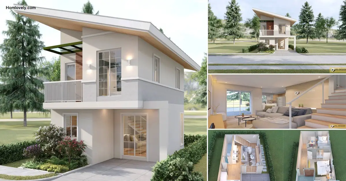 5 x 7 M Small 2-Storey House Design with 2 Bedroom and Balcony ~ Homlovely.com