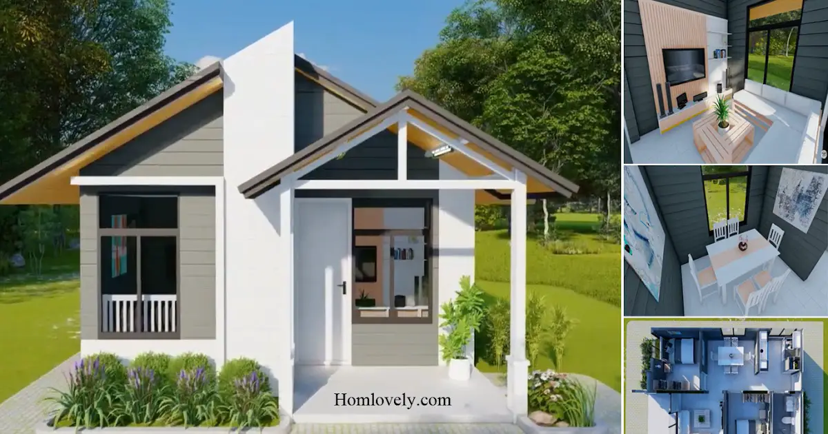 50 SQM Elegant Small House Design With 2 Bedrooms ~ Homlovely.com
