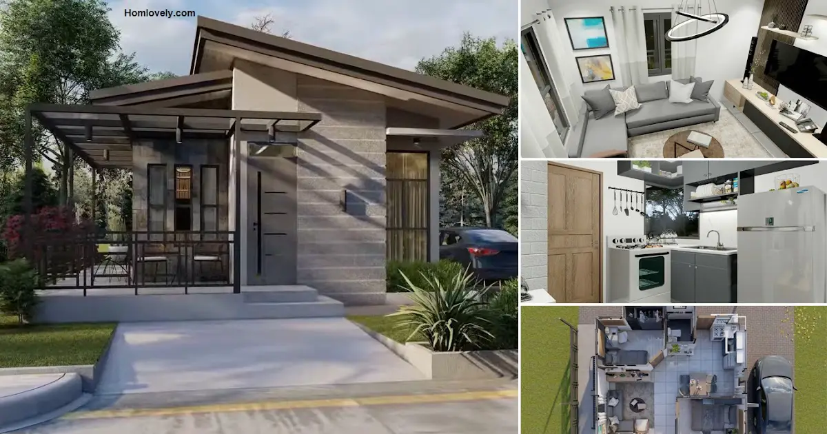 50 Sqm Small but Pleasant House Design with 2 Bedroom ~ Homlovely.com