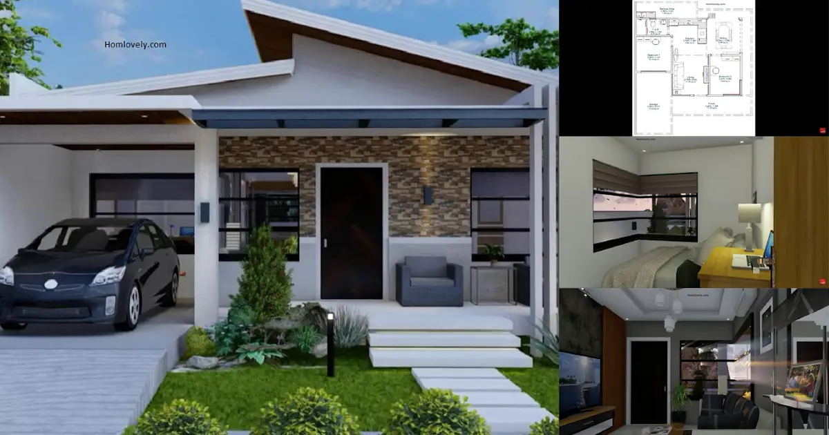 55 SQM Modern House Design with 2 BEDROOMS ~ Homlovely.com