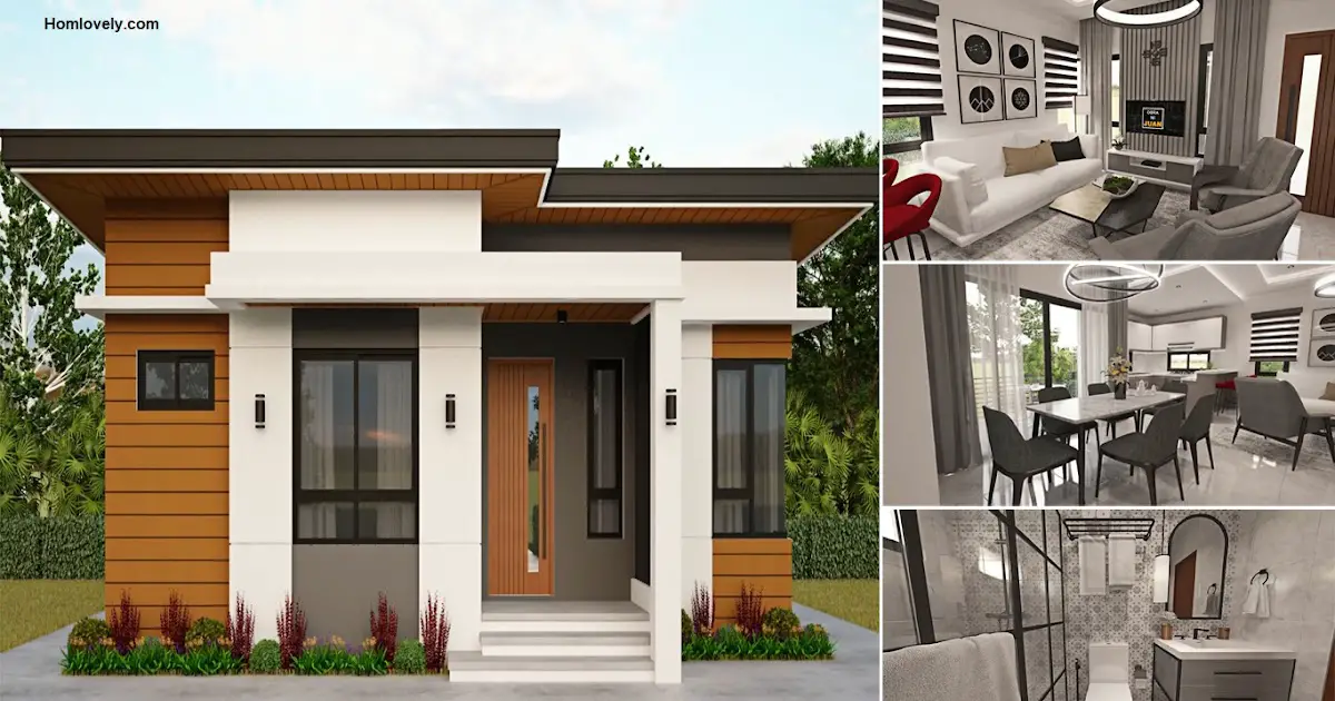 55 sqm Small Modern House Design with 2 Bedrooms ~ Homlovely.com