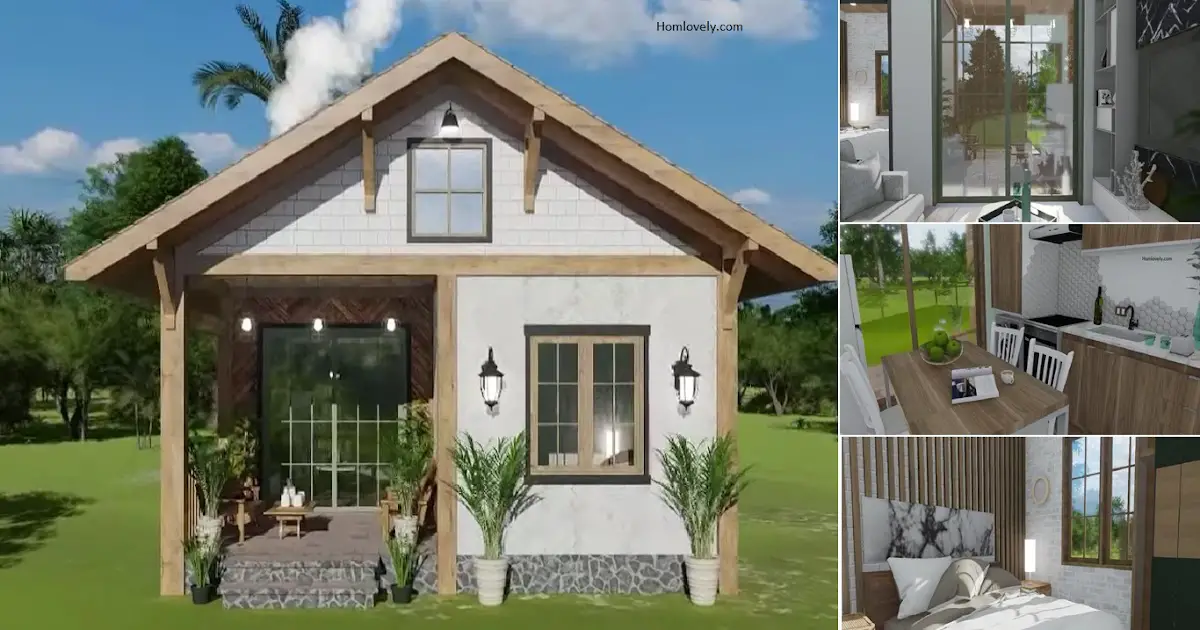 6 M X 9 M Cozy Small House Design (2 BEDROOMS) + Floor Plan ~ Homlovely.com