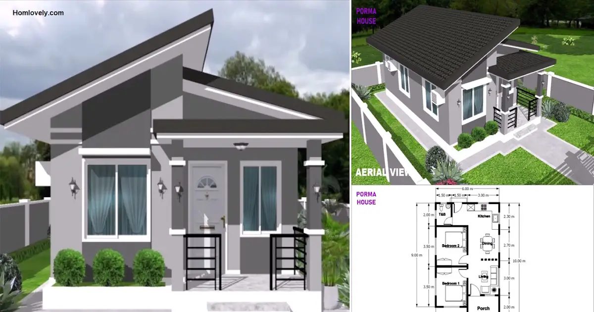 6 x 10 M Minimalist House Design Idea with 2 Bedroom ~ Homlovely.com