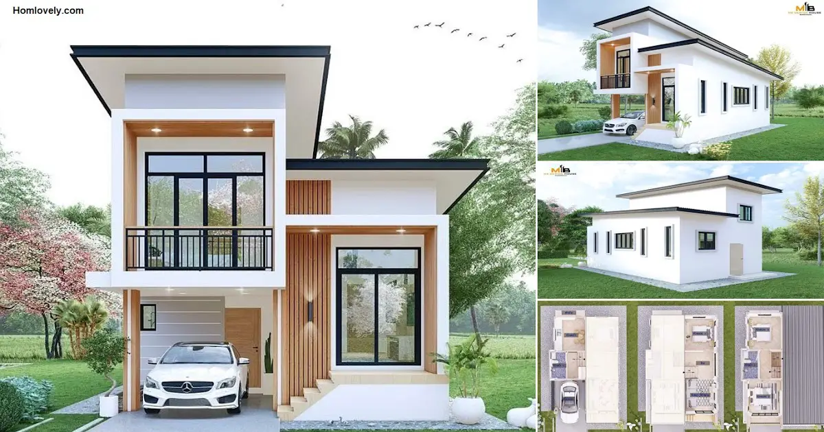 6 x 10 m Elevated House Design with 3 Bedrooms ~ Homlovely.com