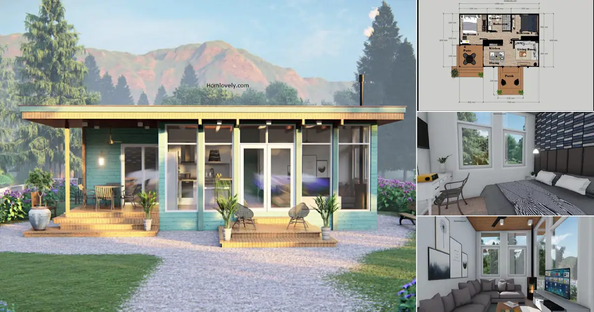 6 x 10 m House Design with 2 BEDROOMS ( Floor Plan ) ~ Homlovely.com
