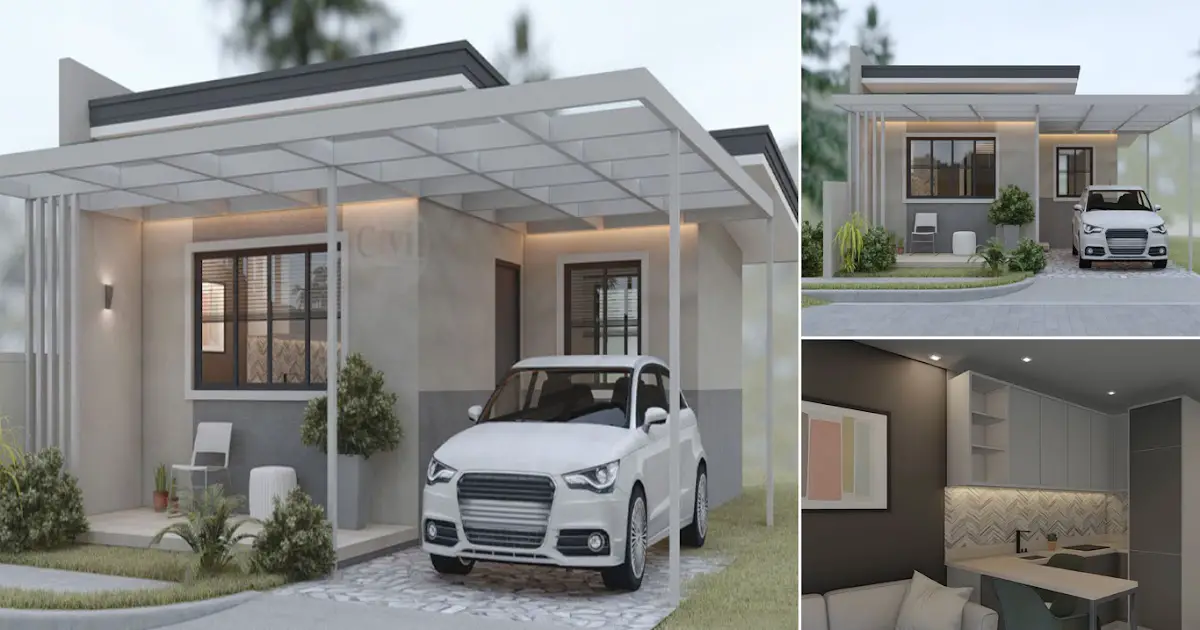 6 x 7 M Modern Small Bungalow House Design Idea ~ Homlovely.com
