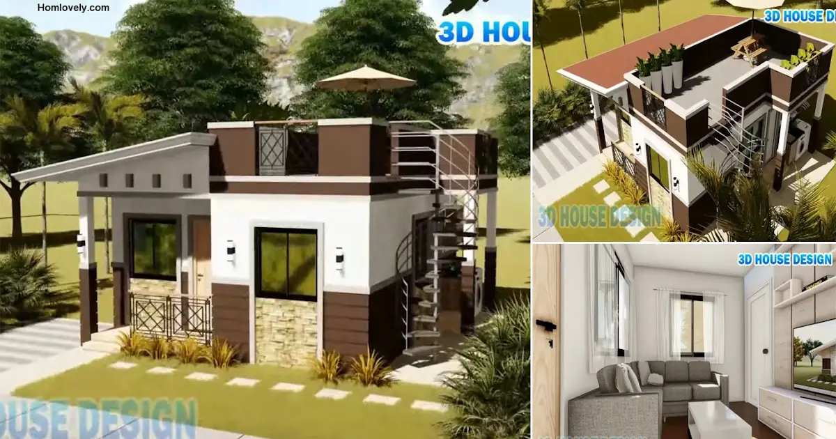 6 x 7 Meters House Design with 2 Bedroom and Roof Deck ~ Homlovely.com