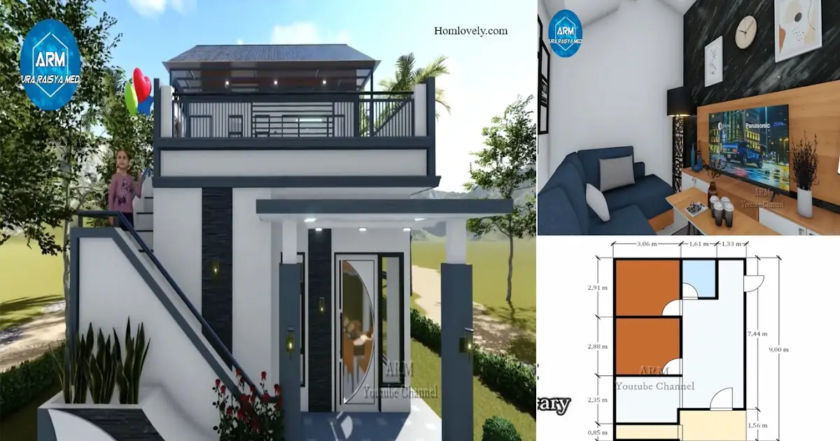 6 x 9 M Modern Small House Design With 2 Bedroom ~ Homlovely.com