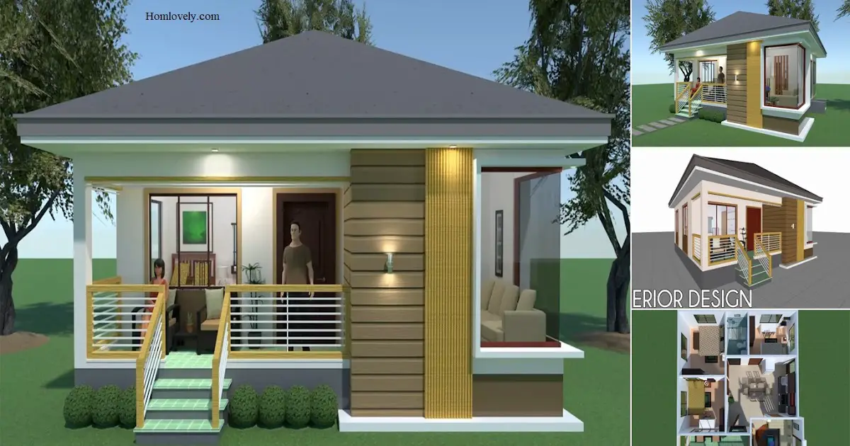 60 Sqm Small House Design With 3 Bedroom + Floor Plan ~ Homlovely.com