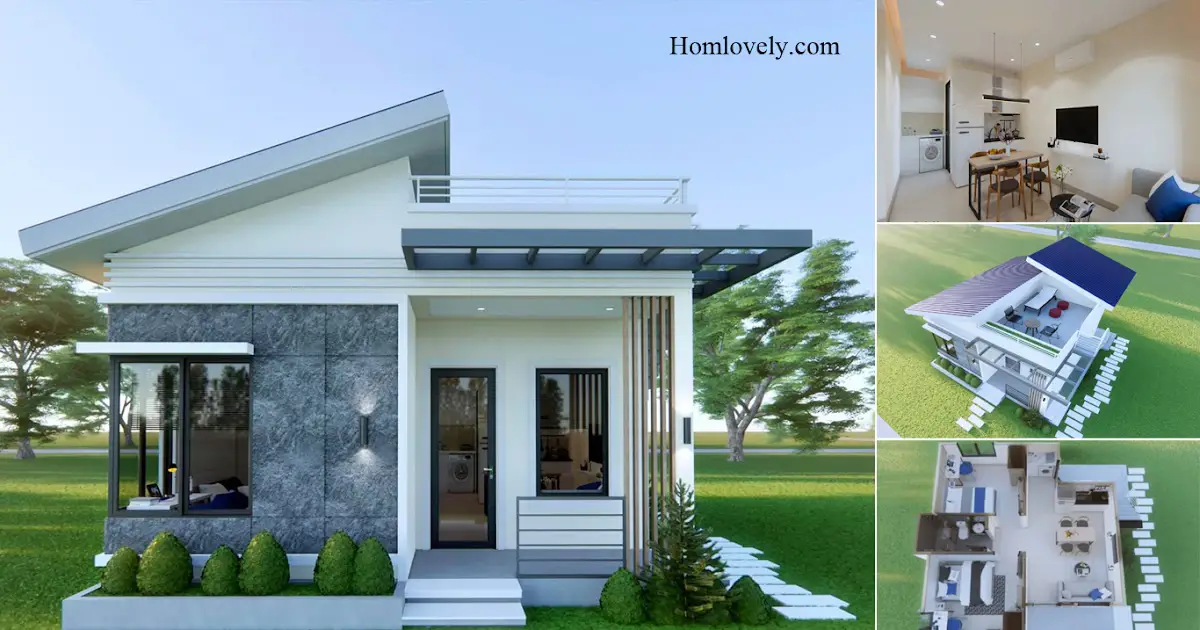 6,5 X 8 M Beautiful Small House Design With Roof Deck + House Plan ~ Homlovely.com