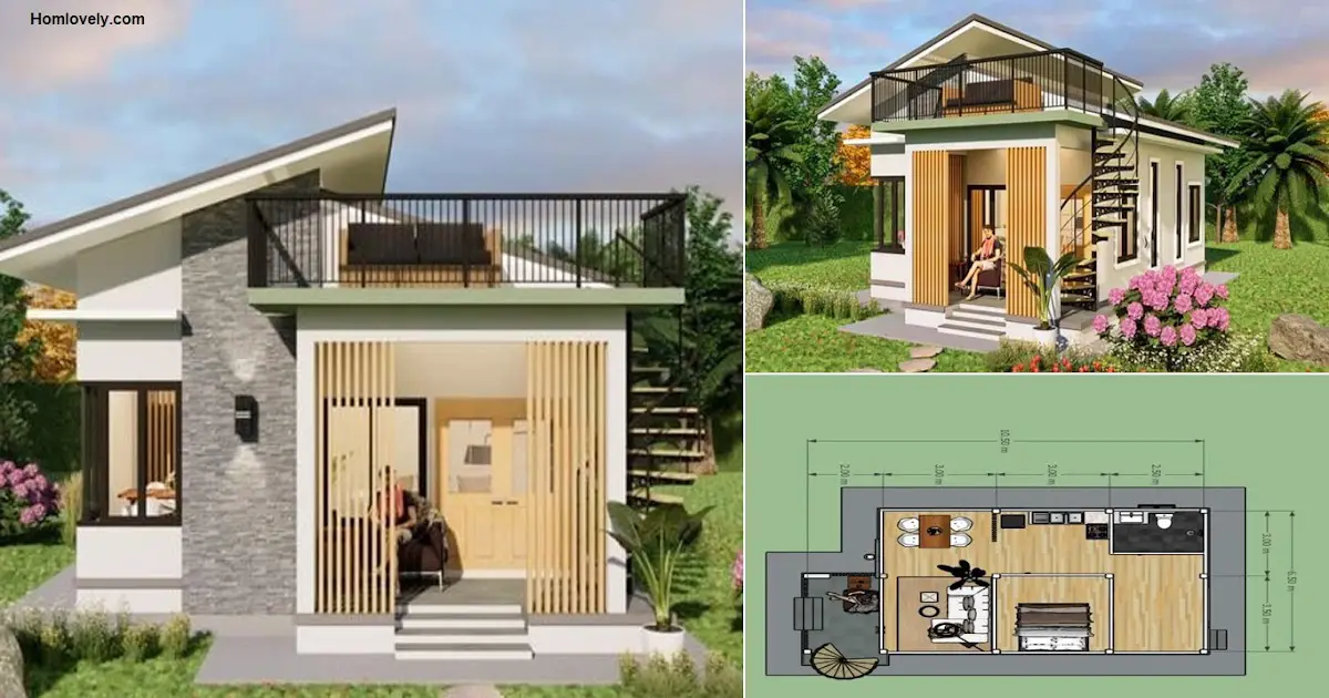 6.5 x 10.5 M Trendy House Design with Popular Deck ~ Homlovely.com