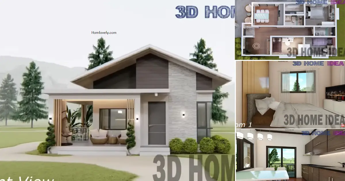7 x 10 M House Design with 3 BEDROOMS ~ Homlovely.com